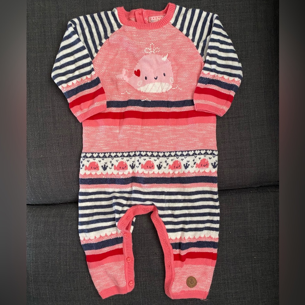 Souris mini - Narwhal knitted romper